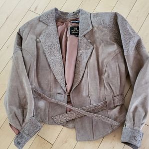 Vintage tan rough suede jacket